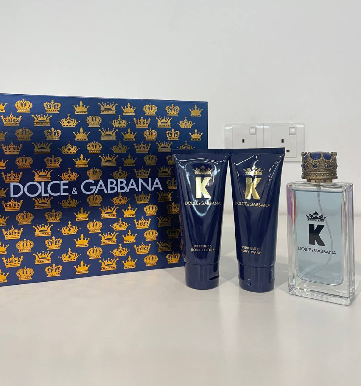 Dolce & Gabbana K Gift Set for Men (EDT 100ml + Body Wash + Body Lotion) – 100% Authentic