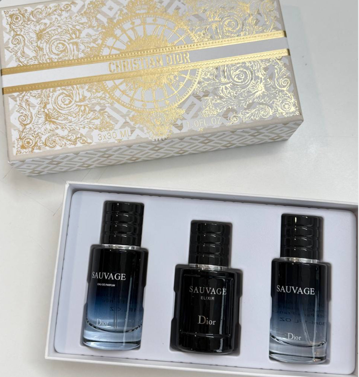 Dior Sauvage Gift Set (3x30ml) – Eau de Parfum, Elixir & Eau de Toilette | 100% Authentic | Men