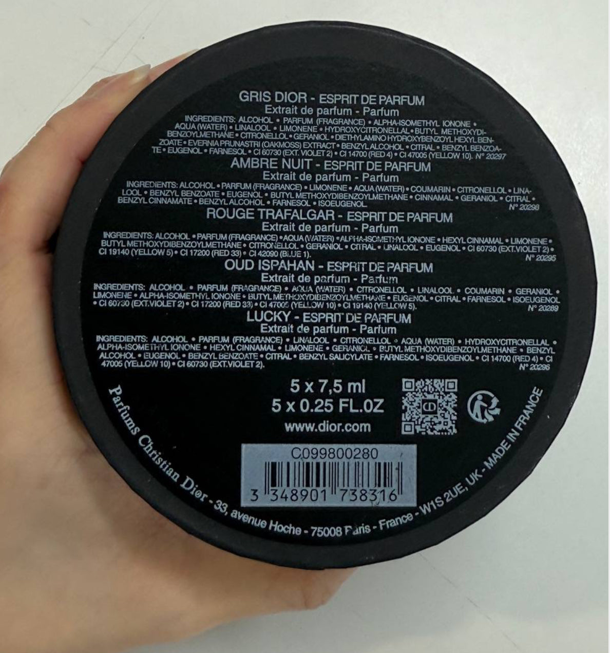 Christian Dior Private Collection Mini Set (5x10ml) – Rouge Trafalgar, Lucky, Gris Dior, Ambre Nuit | 100% Authentic | Unisex