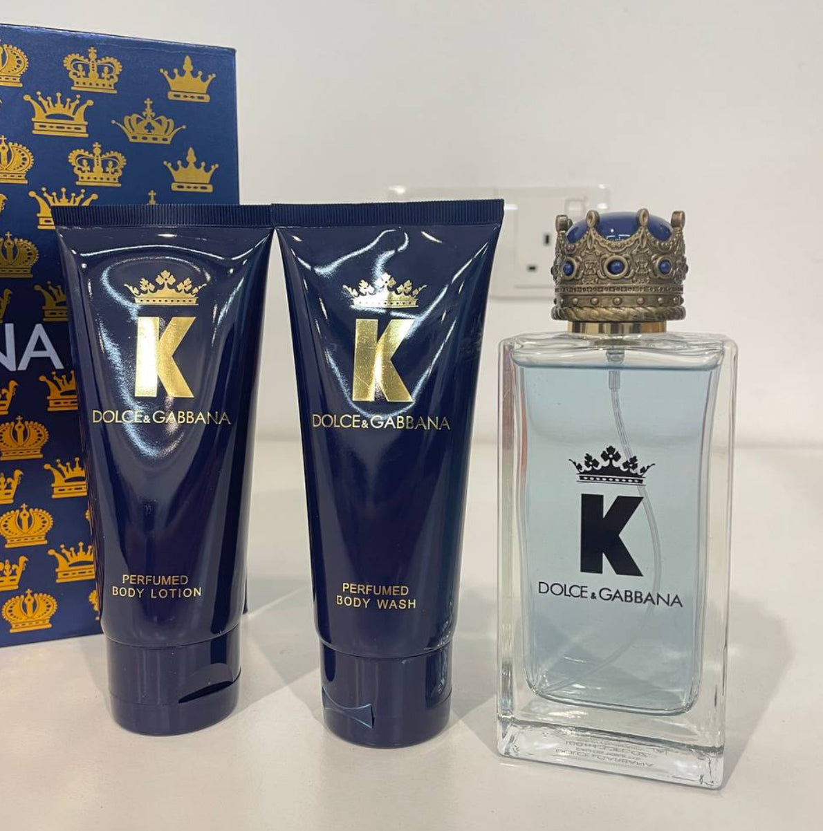 Dolce & Gabbana K Gift Set for Men (EDT 100ml + Body Wash + Body Lotion) – 100% Authentic